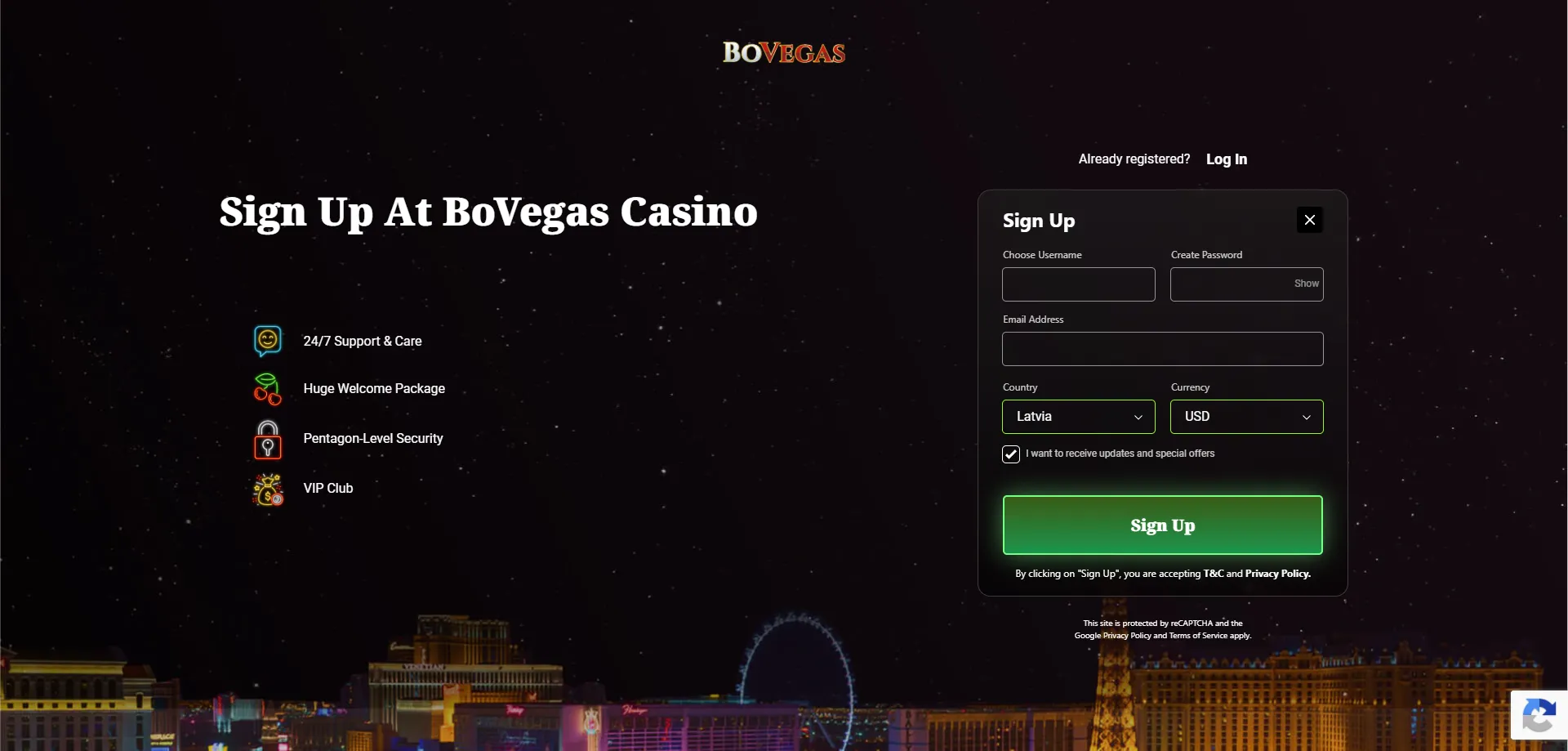 How to sign up and claim a Bovegas casino bonus step by step