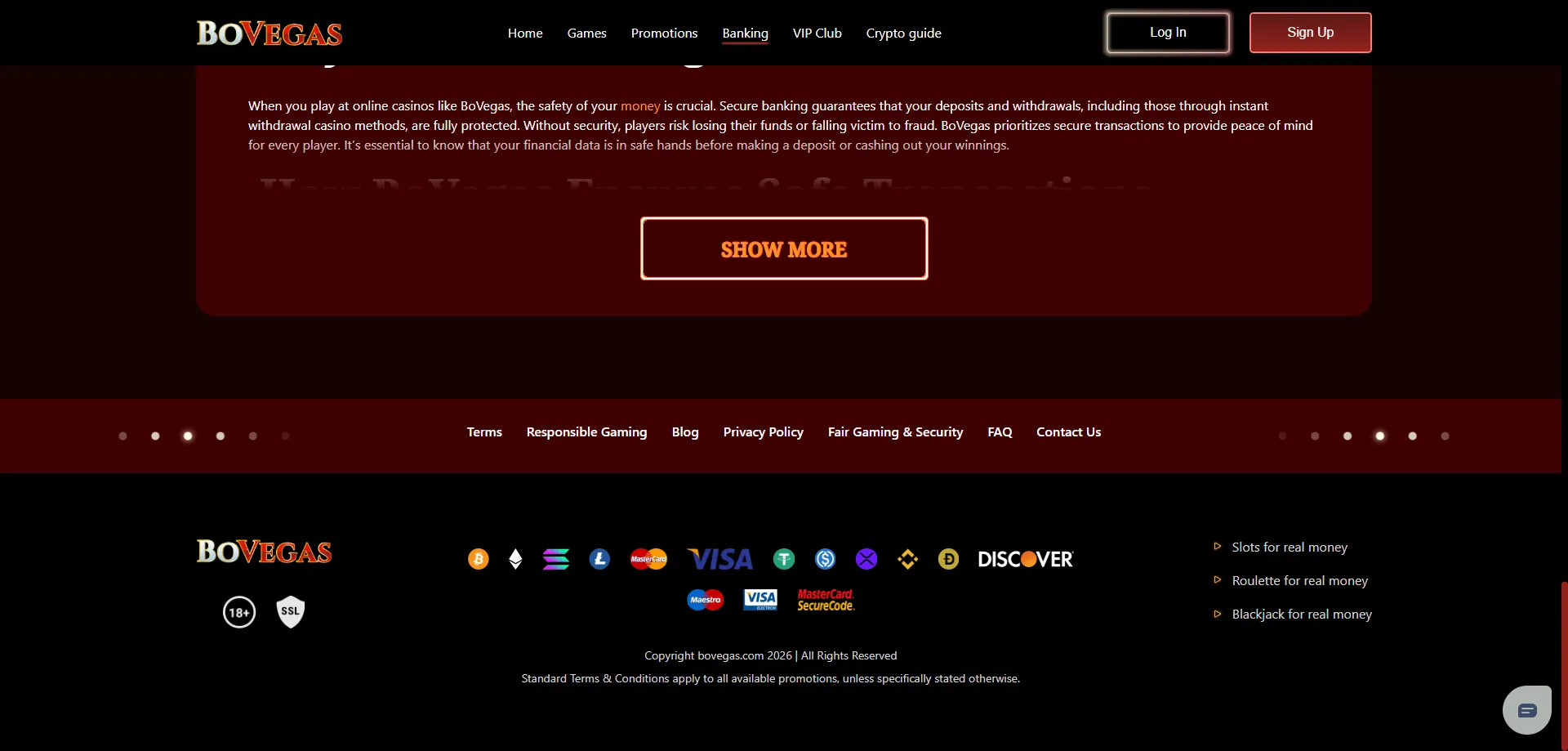 Bovegas Casino mobile browser play on iOS and Android 2026
